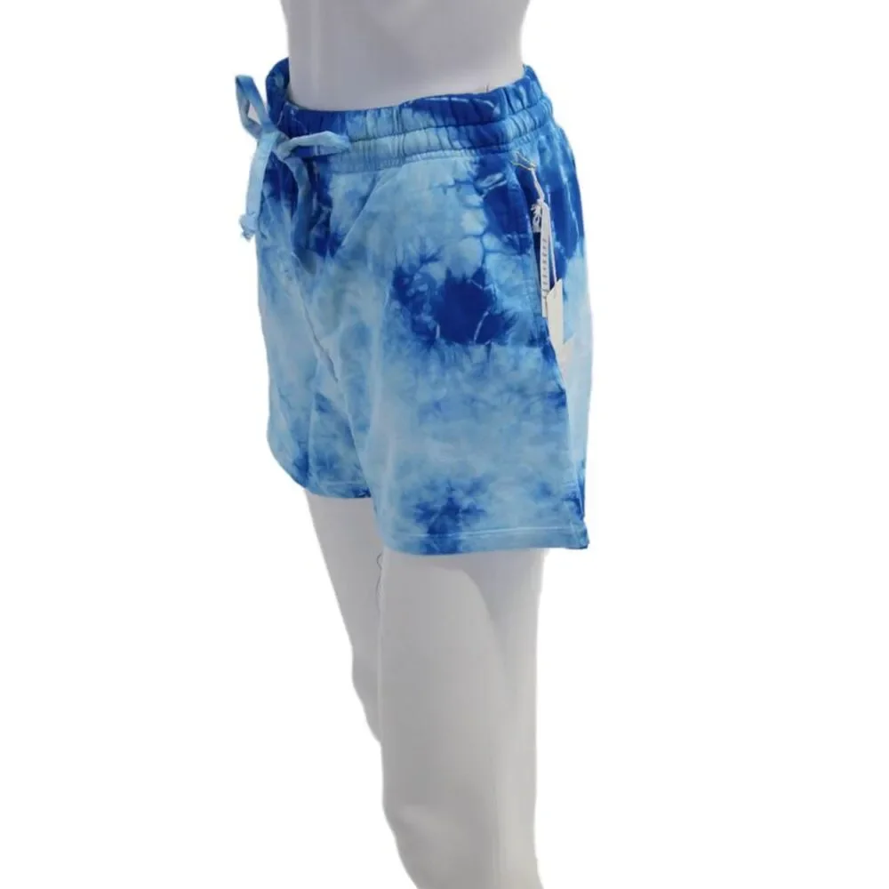 Year Of Ours Womens Drawstring Tie Dyed Boyfriend Sweat Shorts Blue Size XS